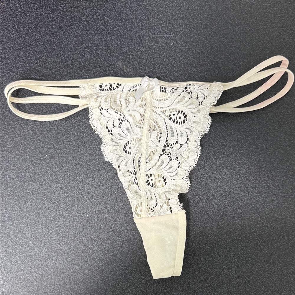 Frederick's of Hollywood Cream Lace Panties